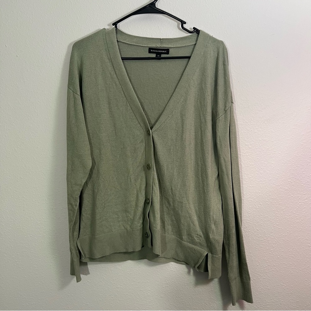 Banana republic green cardigan size medium